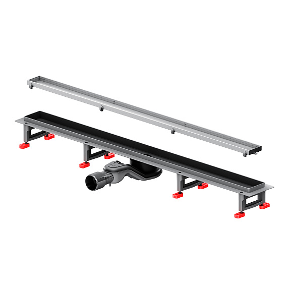 Душевой трап (лоток) 90 AM.PM MasterFlow W01SC-U11-090-04SB комбинированный затвор со стальной матовой решеткой под плитку-20