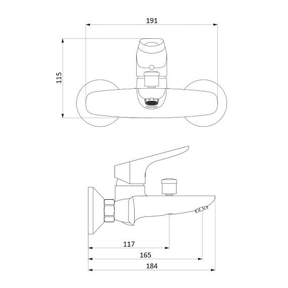 Смеситель для ванны и душа Damixa Jupiter 771000001 хром-3