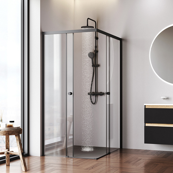 Душевое ограждение без поддона 90x120 AM.PM X-Joy W94G-403-120290-BT1K профиль черный матовый-1