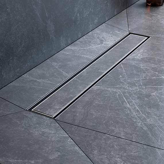 Душевой трап (лоток) 50 AM.PM MasterFlow W01SC-U11-050-04SB комбинированный затвор со стальной матовой решеткой под плитку-8