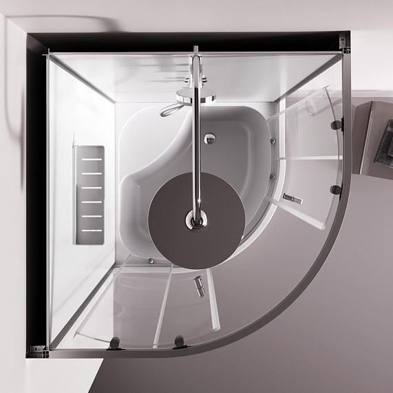 Душевая кабина 90x90 AM.PM Above W9XC-401A-9090MT профиль серебристый, высокий поддон-3