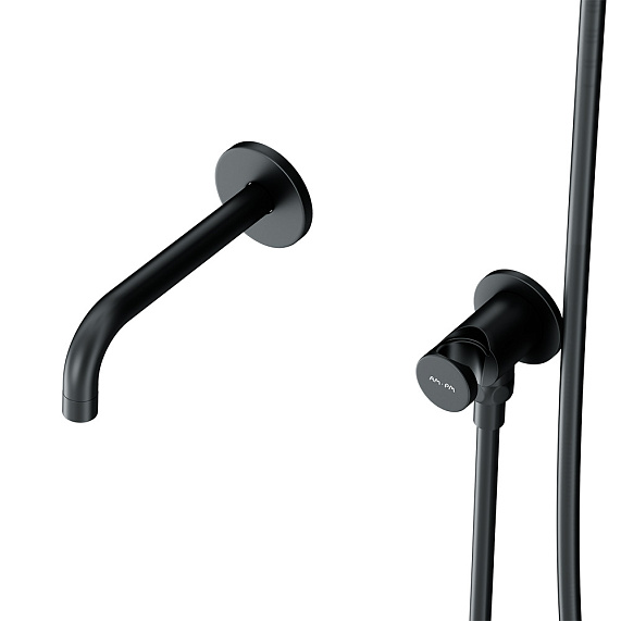 Встраиваемая душевая система AM.PM X-Joy FB85A3RH42 черный: тропический верхний душ, излив с душевой лейкой-8