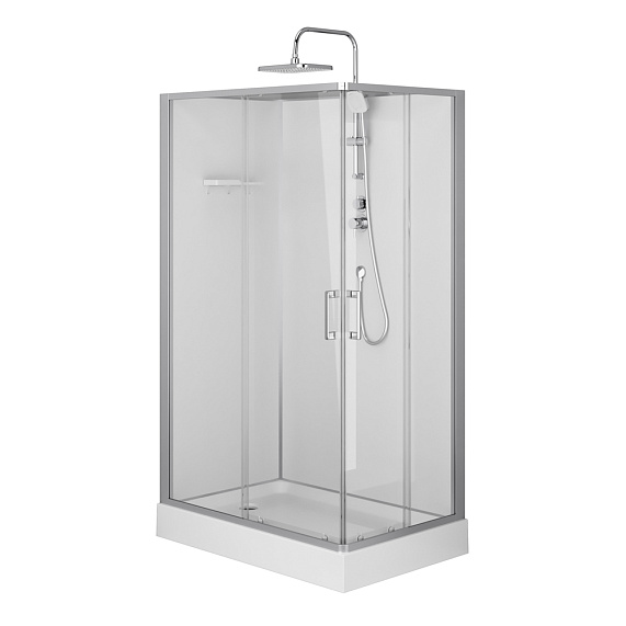 Душевая кабина 120x80 AM.PM Above W9XC-403-12080MT профиль серебристый, низкий поддон-11