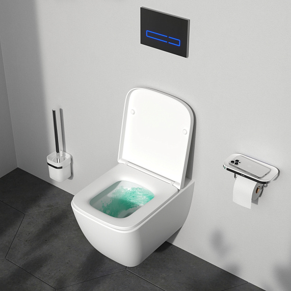 Унитаз подвесной AM.PM Gem C901901SC безободковый с сиденьем микролифт, белый-2