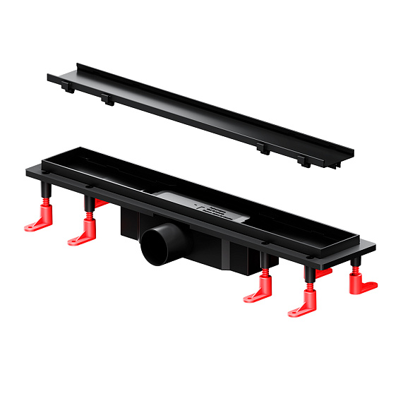 Душевой трап (лоток) 50 AM.PM PrimeFlow W02SC-U11-050-04BM комбинированный затвор с черной матовой решеткой под плитку-20
