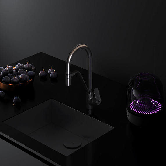 Смеситель для кухни AM.PM Like F8007822 высокий, черный, с гибким изливом и каналом питьевой воды-4