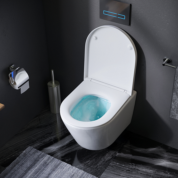 Унитаз подвесной AM.PM Sense C741701SC безободковый с сиденьем микролифт, белый