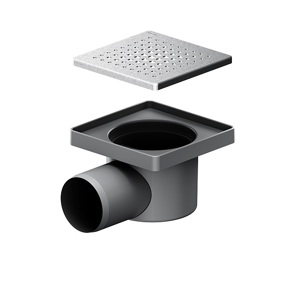 Душевой трап 10x10 AM.PM PrimeFlow W02BD-P11-010-01SB гидрозатвор со стальной матовой решеткой-10