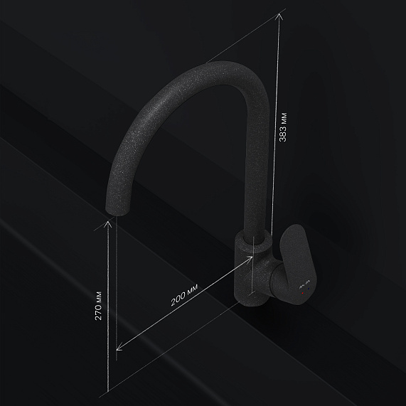 Смеситель для кухни AM.PM Like F8007122 высокий, черный-6