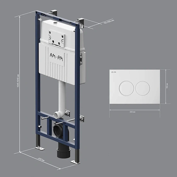 Инсталляция для подвесного унитаза AM.PM MasterFit I012710.0101 с механ. клавишей ProC L белый глянец-9