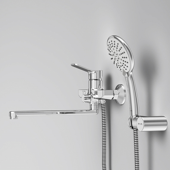 Смеситель для ванны и душа AM.PM X-Joy F85A95000 длинный излив, душевая лейка, шланг 1750, хром-4