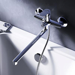 Смеситель для ванны и душа AM.PM Force F9F90200 длинный излив, хром