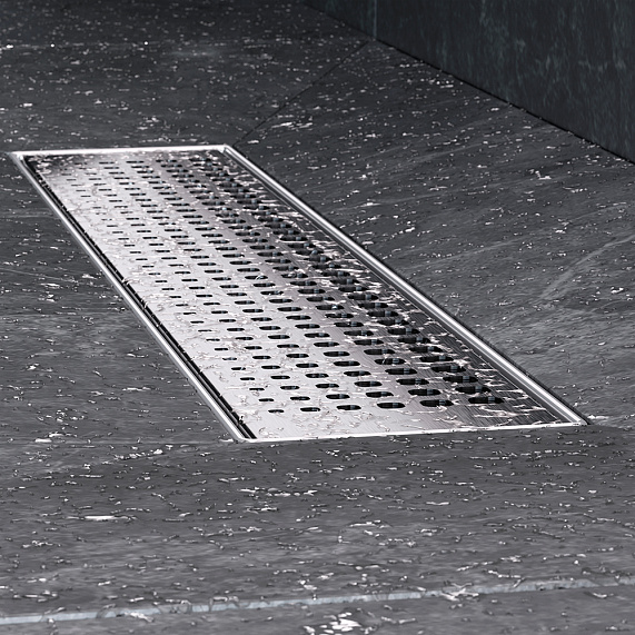 Душевой трап (лоток) 40 AM.PM MasterFlow W01SC-P11-040-01SB комбинированный затвор со стальной матовой решеткой-6
