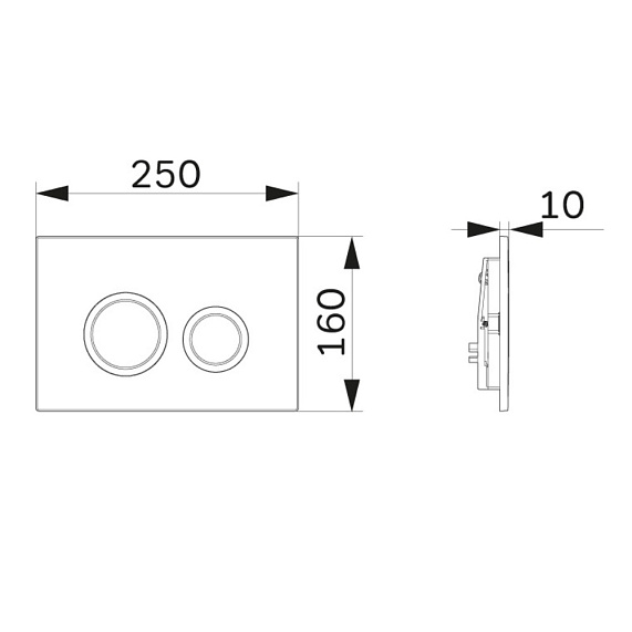 Клавиша смыва для инсталляции AM.PM ErgoFit L I110138 механическая черная матовая-1