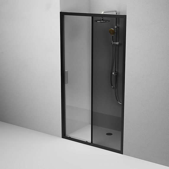 Душевая перегородка с дверью 110x195 AM.PM Gem W90G-110-1-195BG тонированное стекло, профиль черный матовый-3