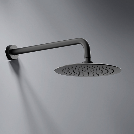 Встраиваемая душевая система Damixa Scandinavian Pure 936510300 черная: тропический верхний душ, ручной душ, излив-2