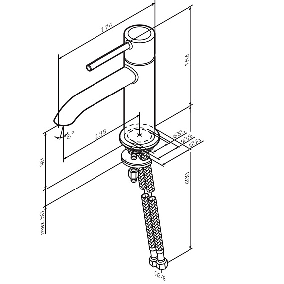 Смеситель для раковины (умывальника) AM.PM Libre F6002200 хром-10