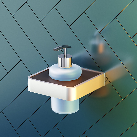 Дозатор для мыла настенный стеклянный Damixa Jupiter DA7736900 хром-3