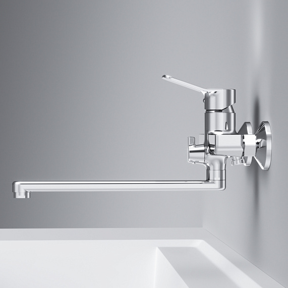 Смеситель для ванны и душа AM.PM X-Joy F85A90000 длинный излив, хром-4