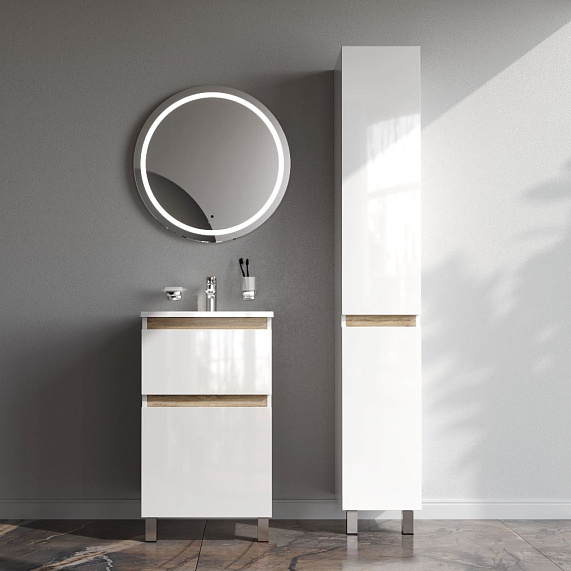 Тумба с раковиной 50 AM.PM X-Joy M85AFSX0502WG напольная на ножках белый глянец-2