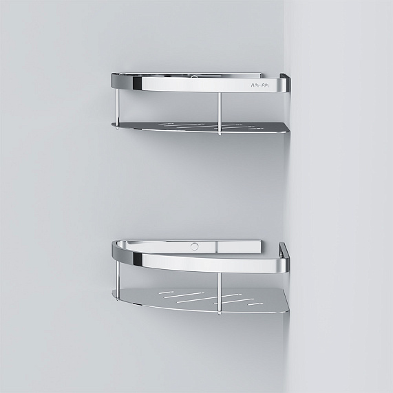 Полка в ванную угловая AM.PM Sense L A7454200 двухъярусная хром-3