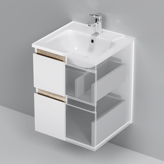 Тумба с раковиной 50 AM.PM X-Joy M85AFHX0502WG подвесная белый глянец-3