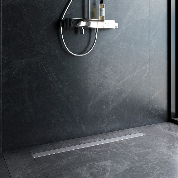 Душевой трап (лоток) 90 AM.PM PrimeFlow W02SC-U11-090-04SB комбинированный затвор со стальной матовой решеткой под плитку-5