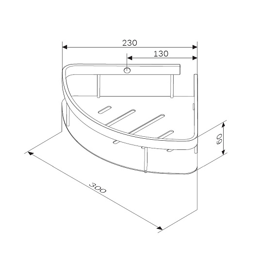 Полка в ванную угловая AM.PM Sense L A7454200 двухъярусная хром-7