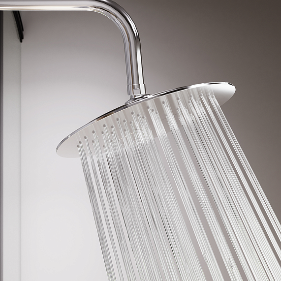 Душевая система Damixa Scandinavian Pure 936750000 стойка с тропическим душем, термостатом, смесителем, хром-4