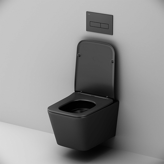 Унитаз подвесной с инсталляцией AM.PM Spike 2.0 IS12LM0338.9S1900MB с сиденьем микролифт, черный-2