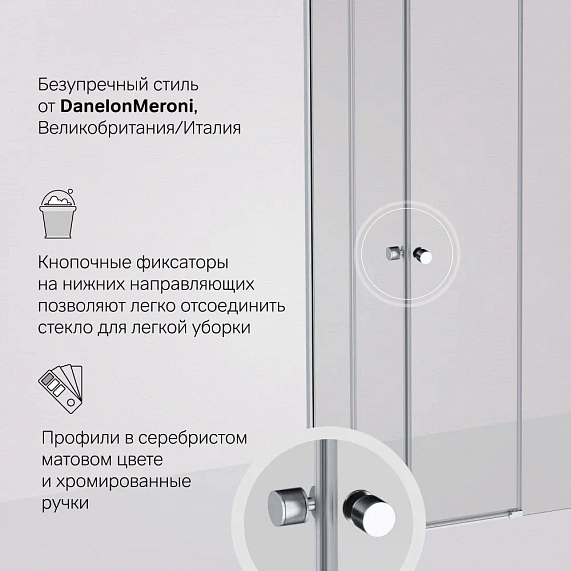 Душевое ограждение без поддона 80x80 AM.PM X-Joy W94G-403-8080-MT1K профиль серебристый-4