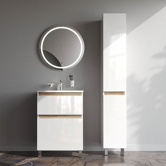 Тумба с раковиной 60 AM.PM X-Joy M85AFSX06021WG напольная на ножках белый глянец-2