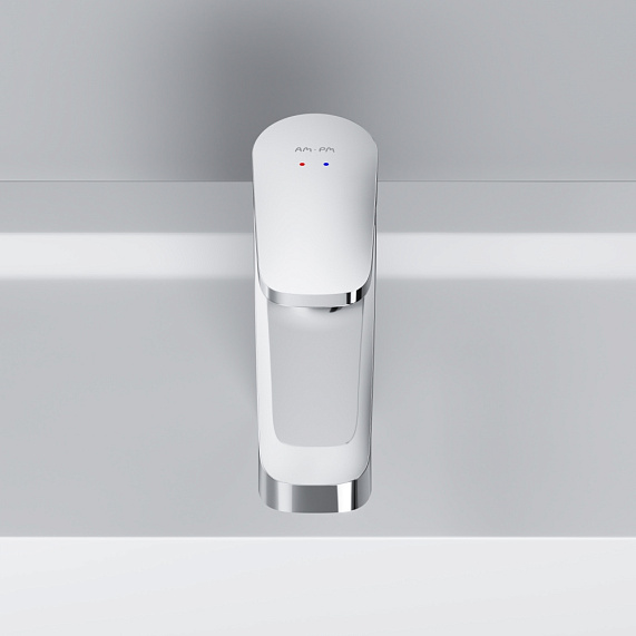 Тумба с раковиной и смесителем 100 AM.PM Func M8FFUX1002WM подвесная/напольная на ножках белая матовая-2