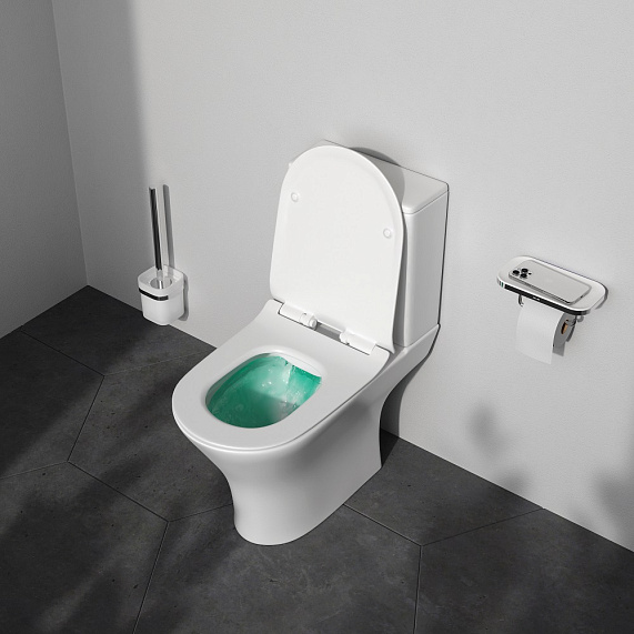 Унитаз напольный AM.PM Sense C748600SC безободковый с сиденьем микролифт, белый-2