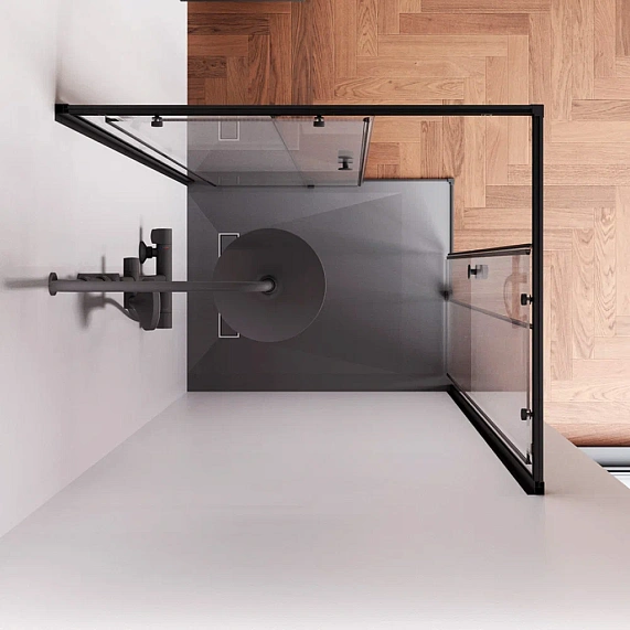 Душевое ограждение без поддона 80x100 AM.PM X-Joy W94G-403-100280-BT1K профиль черный матовый-2