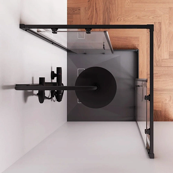 Душевое ограждение без поддона 80x80 AM.PM Gem W90G-403-8080-BT профиль черный матовый-2