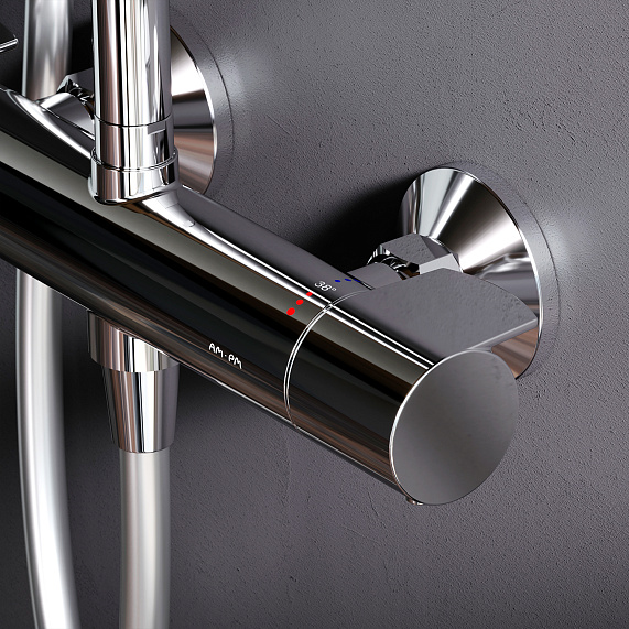 Душевая система AM.PM X-Joy F0785A400 стойка с тропическим душем, термостатом, смесителем, хром-3