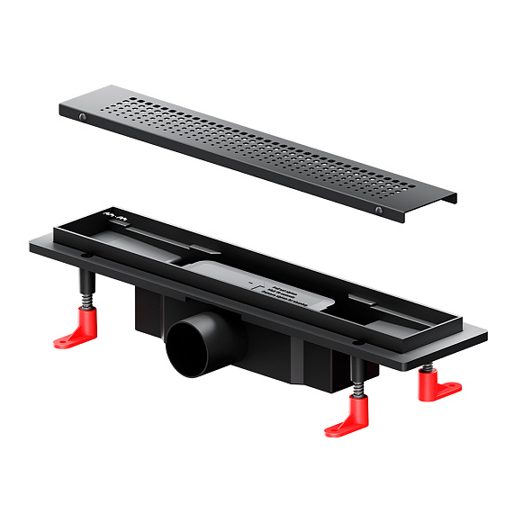 Душевой трап (лоток) 40 AM.PM PrimeFlow W02SC-P11-040-01BM комбинированный затвор с черной матовой решеткой-10