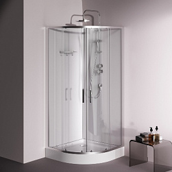 Душевая кабина 90x90 AM.PM Above W9XC-401-9090MT профиль серебристый, низкий поддон