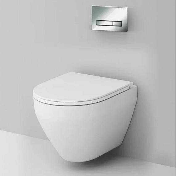 Унитаз подвесной с инсталляцией AM.PM Spirit 2.0 IS30251.701700 безободковый, сиденьем микролифт, механ. клавишей, белый