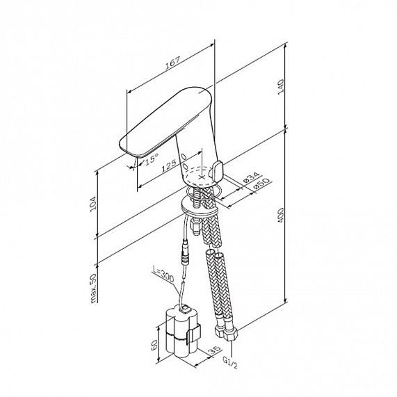 Смеситель для раковины (умывальника) AM.PM Inspire 2.0 F50A02300 сенсорный, хром-9