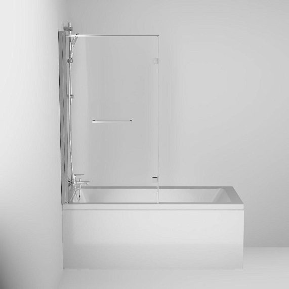 Стеклянная шторка для ванны 80 Damixa Skyline DX35WBS-D7W1-150MT поворотная, профиль серебристый-3