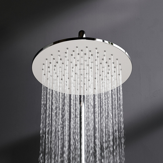 Душевая система AM.PM Gem F40890A14 стойка с тропическим душем, хром + смеситель для ванны, хром-4