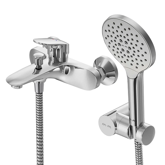 Смеситель для ванны и душа AM.PM Like F8015000 душевая лейка, шланг 1750, хром-8