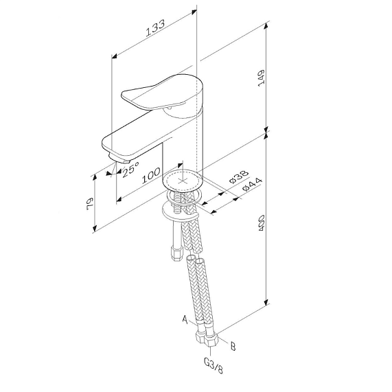 Смеситель для раковины (умывальника) AM.PM X-Joy F85A02122 черный-9