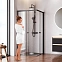 Душевое ограждение без поддона 90x90 AM.PM X-Joy W94G-403-9090-BТ профиль черный матовый