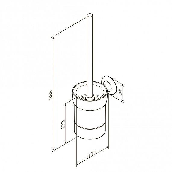 Ершик для унитаза AM.PM Like A8033400 со стеклянной настенной подставкой, хром-6
