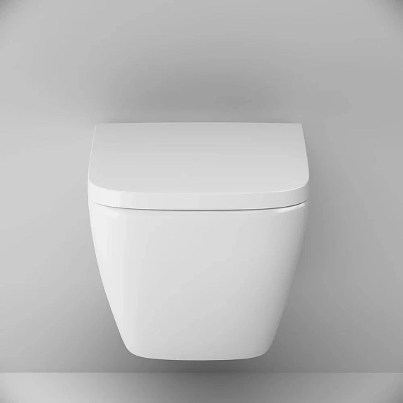 Унитаз подвесной безободковый с инсталляцией AM.PM Gem IS100238.901701 сиденьем микролифт, черной механ. клавишей-4