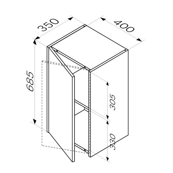 Шкаф с полками 40 AM.PM Func M8FCH0402WG правый белый глянец-4