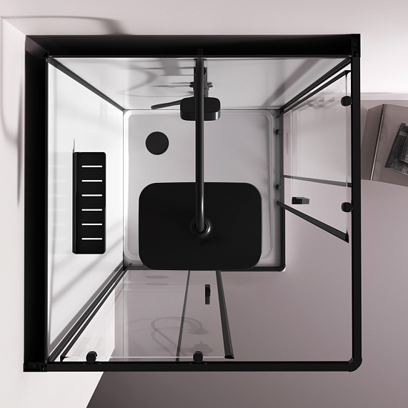 Душевая кабина 90x90 AM.PM Above W9XC-403-9090BT профиль черный матовый, низкий поддон-3